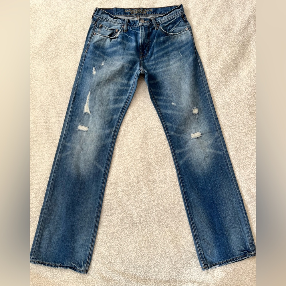 American Eagle Outfitters Dark Blue Men's Bootcut Jeans, Size 32x34